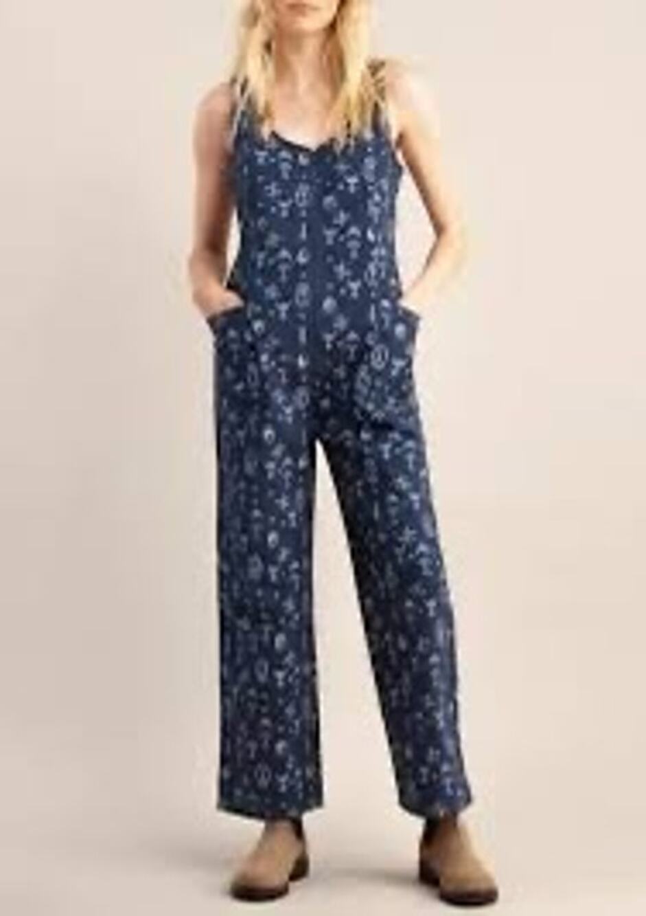 Roark Women's Outbound Jumpsuit Deep Blue Printed Size XL. NEW!